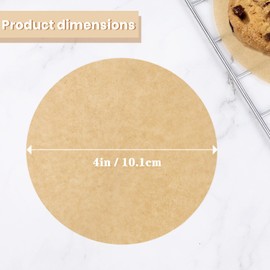 200 Pcs Round Burger Patty Paper Non Stick Parchment Paper Unbleached Parchment Paper Sandwich Separators Wrapping Paper for Cookies, Separating Small Burger Patty & Other Foods (Brown, 4In)