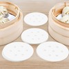 200Pcs Bamboo Steamer Paper, Round Bamboo Steamer Liner with Holes