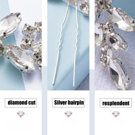 LJFEA Pack of 3 Bridal Wedding Flower Hair Pins Pearl Bridal Jewellery Wedding Hair Accessories Silver Hair Clips for Women and Girls (Silver)