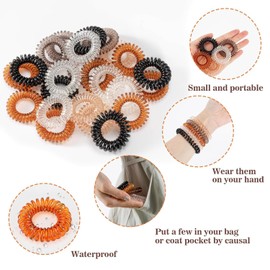Spiral hair tie set, 10 pieces, waterproof coil, telephone line hair band, plastic ponytail without damage or creases, hair tie headband.