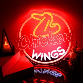 ASDGGBL Chicken Wings Neon Sign Fried Chicken Wings Led Sign Chicken Led Light Restaurant Light Canteen Fast Food Decor
