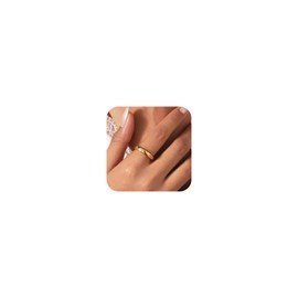 zvcofun Gold Rings for Women, 14K Gold Plated CZ Northstar Wedding Bands Minimalist Celestial Ring Dainty Gold Engagement Rings for Women Trendy Wedding Jewelry Gifts for Her （Size 8）