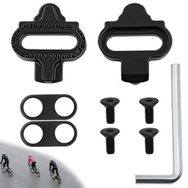 2 Pcs SPD Cleats for Cycling Shoes, Bike Cleat Set with Screws & Allen Key, Compatible with Standard 2-Bolt Clipless Pedal System, Durable Metal Cleats for Spin Bike & Indoor Cycling