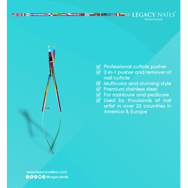 Legacy Nails Professional MULTICOLOR RUSSIAN MANICURE CUTICLE SCISSOR in Stainless Steel - Ideal for russian manicure - Trims excess of cuticle - Curved-and-sharp - Squeeze-handle
