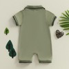 NANCHNEGGU Newborn Baby Boy Jumpsuit Shorts, Lapel Short Sleeves Button