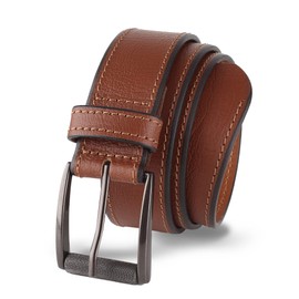 Prospero Comfort - Full-Grain Leather Belt for Men, Genuine Cowhide Men’s Belts Leather, Men Belts for Jeans and Trousers, Casual Belts for Men, 38mm or 1.5 in Stitched Tan Belt Men’s Size 38