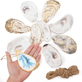 25PCS Flat Oyster Shells for Crafts with Drilled Holes & Jute Rope Concave Oyster Shells OrnamentsColor: White 25PCS Concave Oyster Shells with Holes 3-4 Inch, Size: 25PCS Concave Oyster Shells with Holes 3-4 Inch