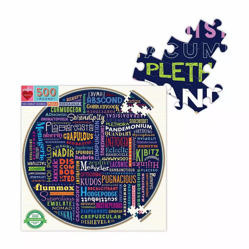 eeBoo 500 Piece Puzzle - 100 Great Words Jigsaw Puzzle
