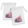 Ambesonne American Fabric Pouch Set of 2, USA Flag on