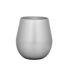 LJLB Set of 4 Unbreakable Metallic Silver Plastic Wine Glasses, 18oz Capacity, Elegant Design for Home or Outdoor Use