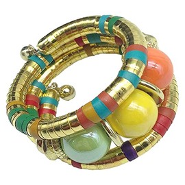 Ethnic AfricanTribal Snake Bone Stone Bead Bracelet Bangle Bohemian Adjustable Stackable Chunky Seed Bracelet for Women Men Jewerly Valentine's Day Gift-B blue