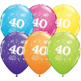 Age 40 Pack of 6 balloons 11-inch