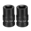 sourcing map 2pcs 4 Point Square Socket 1/2" Drive 12mm