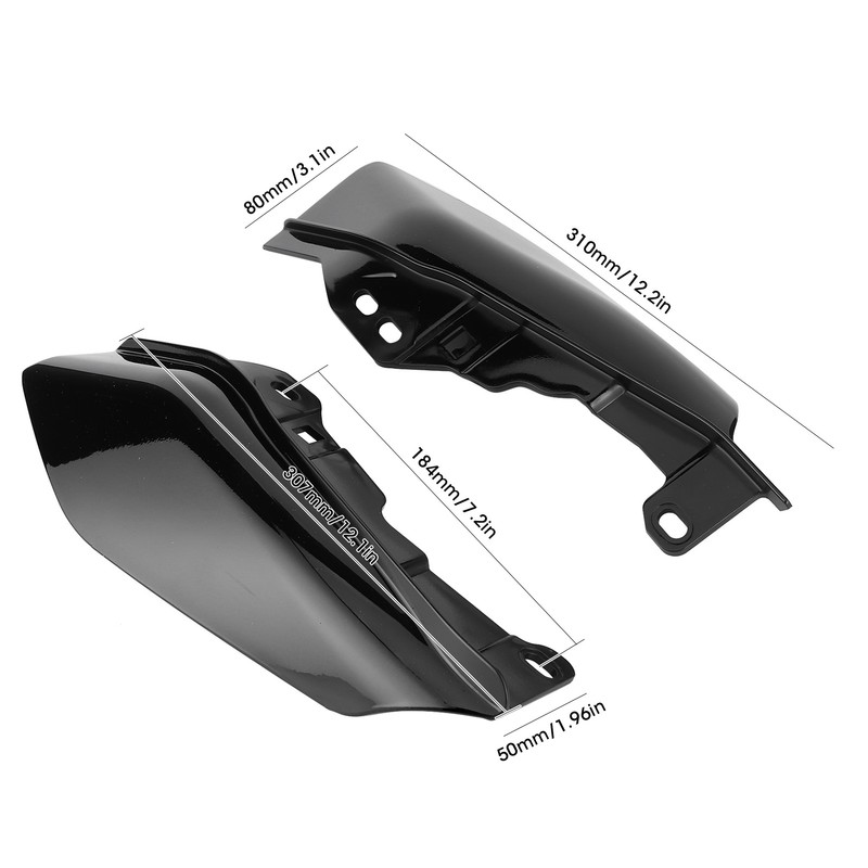 2Pcs Air Deflector Trim Heat Shield Motorcycle MidFrame Trim Fit