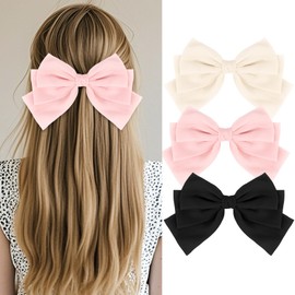 Oblihumoy 3 PCS Hair Bows for Women Girls Bow Hair Clips for Women Cute Mesh Hair Barrettes for Girls Vintage French Hair Accessories for Thick Thin Hair
