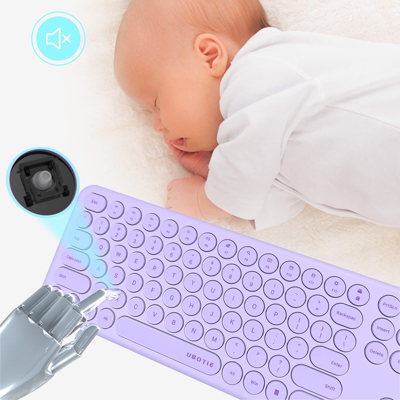 UBOTIE Wireless Keyboards and Mouse, Silent Scissor Switches Slim Keyboards