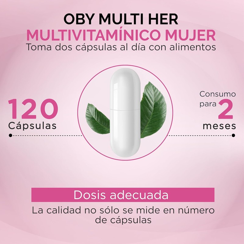 OBY Multivitaminico Mujer con Biotina y Colágeno Hidrolizado 120 cápsulas