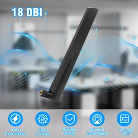2pcs WLAN Antenna Dual Band 2.4GHz 5GHz 5.8GHz 18dBi MIMO RP-SMA / TS9 Connector Antenna for WLAN Router, PC Desktop, USB Adapter, PCI-E Cards, Security IP Camera, FPV Camera Monitor etc