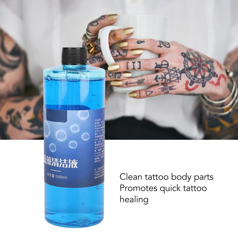 500ml Tattoo Cleaner Soap Highly Concentrated Tattoo Healing Aftercare Blue