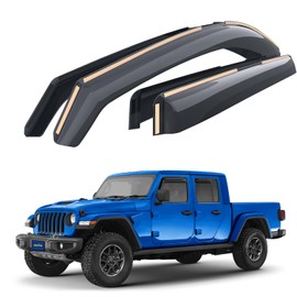 Goodyear Shatterproof in-Channel Window Deflectors for Jeep Gladiator 2020-2026, Rain Guards, Window Visors for Cars, Vent Deflector, Car Accessories, 4 pcs - GY007736