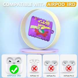 Cute Airpods 3rd Generation Case Cover for Airpod 3(2021) with Cleaner kit,3D Kawai Cartoon Food Funny Silicone Protective Cover with Keychain for Girls Boys Kids-Purple Potato