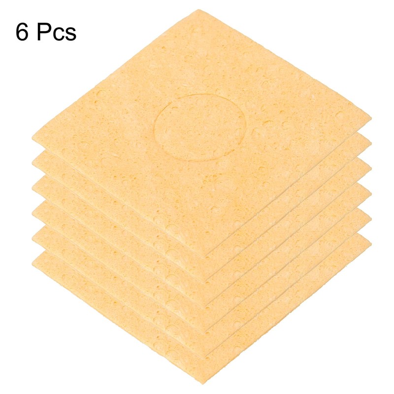 sourcing map 6pcs Soldering Iron Cleaning Sponge 2.36" x 2.36"