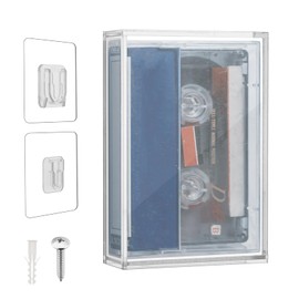 TXEsign Audio Recording Cassette Tape Frame Display Case, Acrylic Cassette Tape Display Box for Wall and Tabletop Display, Standard-Size Cassette Tape Case Protector Case Wall Mount Case