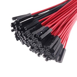 Hellotronics Breadboard Jumper Wires 22AWG, Pack of 120 Female to Female More Red and Black Jumpers, Square Head 0.1'' 10 Colors (15CM, F/F-Black60, Red60)