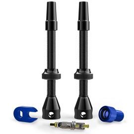 Shredr. Tubeless Valve Set | Presta Valves for Tubeless Tyres | Super Light Aluminium Colourful Anodised French Valve | Includes Valve Adapter, Replacement Valve and Tool (Black, 60 mm)