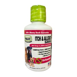 LIQUID-VET K9 Itch & Allergy Advanced Formula, AntiItch & Allergy Support with Omega3s Fish Oil, MSM, Vitamin E, and Hyaluronic Acid Dog Care Essentials for Dry, Sensitive Skin