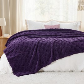 Bedsure GentleSoft King Size Blanket for Bed - Super Soft Cozy Blankets for Women Men Girls, Large Fuzzy Fleece Throw for Bedroom Decor, Purple,108x90 Inches
