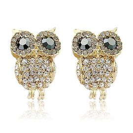 QzxEqz Bohemia Lizard Earrings Crystal Gecko Ear Wrap Earrings Punk Animal Climber Earrings for Women (owl)