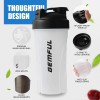 GEMFUL Shaker Bottle for Protein Mixes 28 oz BPA-Free Leak