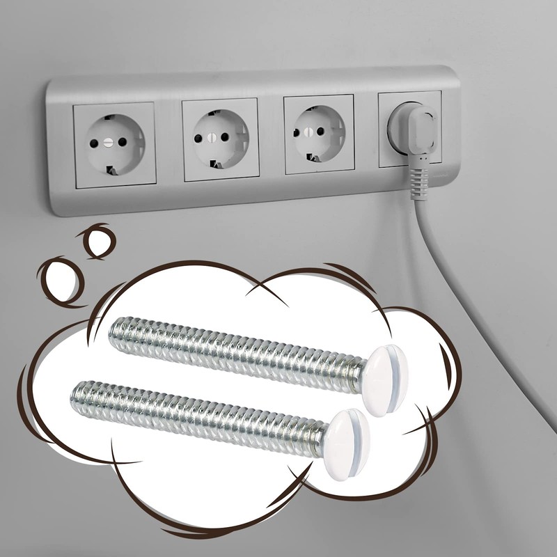 AIEX Long 6-32 Thread White Wall Plate Screws Outlet Cover