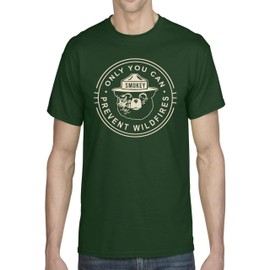 ALLNTRENDS Smokey Bear Men's T-Shirt U.S. Forest Service Shirt (L, Forest Green)