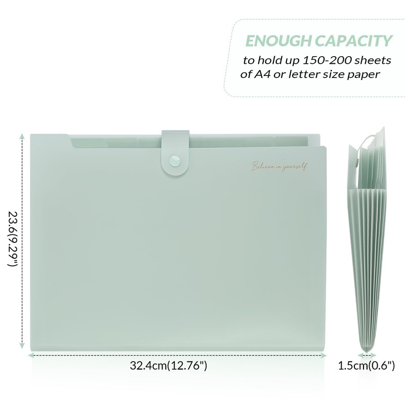 SKYDUE Expanding File Folder, Accordion File Organizer with 8 Pocket