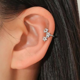 Teen Girl Gifts Trendy Stuff Ear Cuff Earrings for Women 14k Gold Plated Earrings Cartilage Ear Cuff Earrings Rhinestone Clip on Star Earrings Jewelry