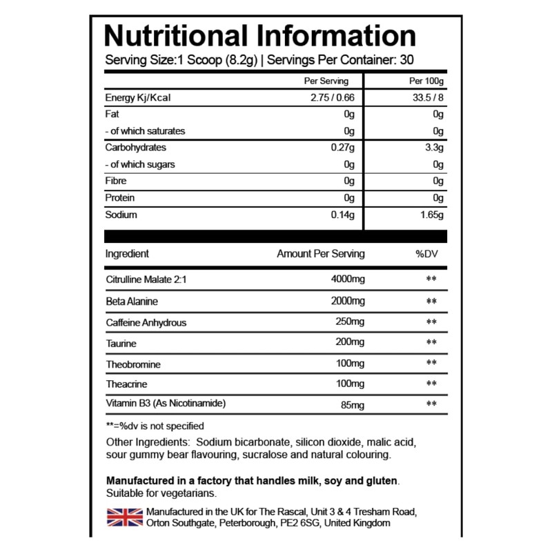 The Rascal - High Stimulant Pre Workout | Great Tasting