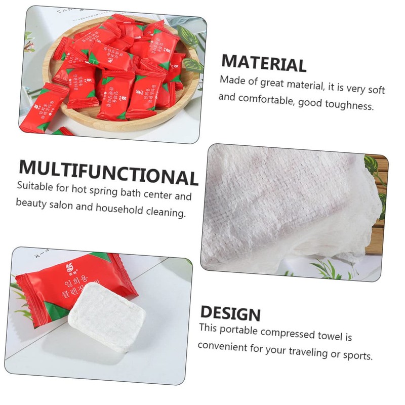 Baluue 1 Pack Disposable Towels for Travel Red Compressed Wipes