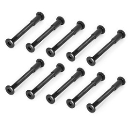 Jersvimc 10 Pair(20 Piece) M6x60mm Hex Drive Socket Cap Bolt with Allen Wrench, Black Furniture Connector Bolts M6 Countersunk Screw Barrel Nuts Binding Screws for Crib Replacement Belt Cabinet