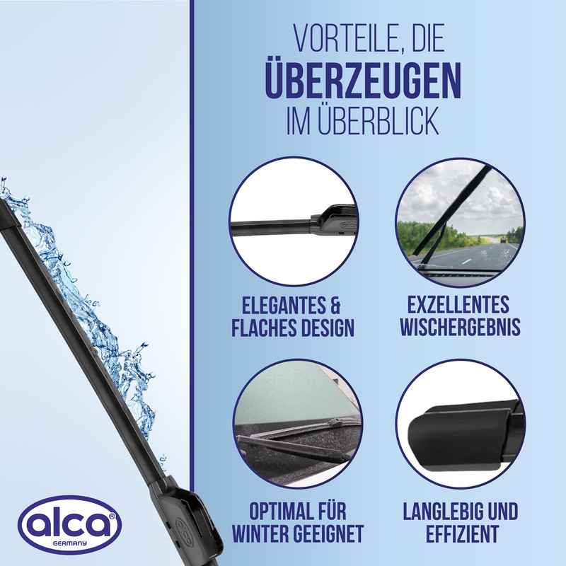 alca® Windscreen Wiper Set with Rear Windscreen Wiper Suitable for