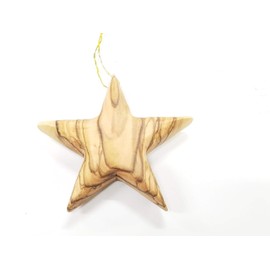Bethlehem Olive Wood Complete Christmas Ornaments Set. Nativity Story by Bethlehem Gifts TM (Star Ornament)