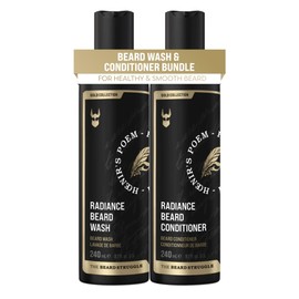 The Beard Struggle - Radiance Beard Wash & Conditioner Bundle - Gold Collection - Pack of 2, Hoenir's Poem - Nourish, Cleanse, Softens, & Strengthens Beard - Beard Wash and Conditioner for Men