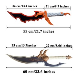 Anime 2pc Set Sung Jinwoo Sword Kasaka's Knight Killer 2 Sword Cosplay Props All Metal with Hanging Board