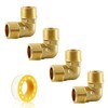 4 pieces brass angle 90°, DN20 pipe angle bend, brass,