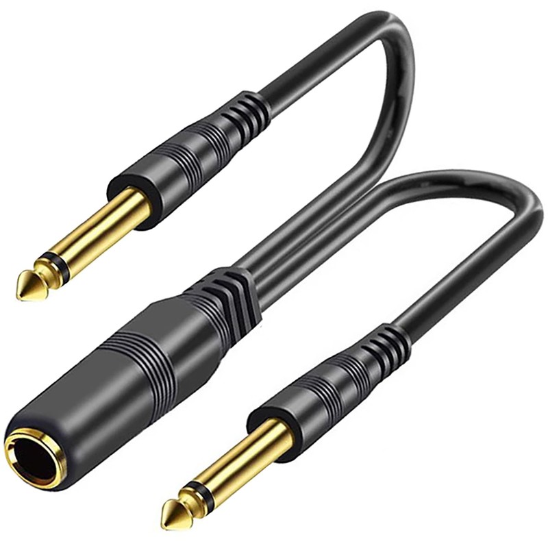 tunghey 2Pack 1/4 TRS Stereo Jack Female to Dual 1/4
