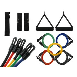 Wacces New Set of 5 Covered Resistance Bands with Door Anchor Great for Exercise