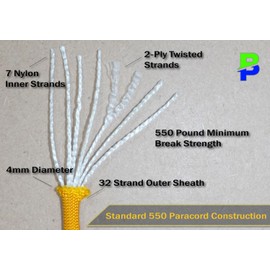 BORED? PARACORD! 550 lb Paracord - Ideal for Crafting, Camping, DIY Projects, Active & Military Outdoors - Strong Survival Rope - Tactical Parachute Cord Type III - Search and Rescue 250 Feet