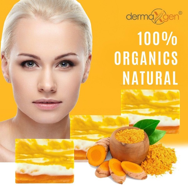 PACK 12 - TURMERIC Soap Bar, DARK SPOT REMOVER Skin Face Body Cleanser ORGANIC