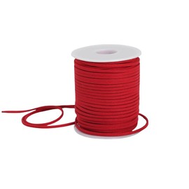3mm Red Satin Cord Rattail Silk Cord Knot Thread for Jewelry Making, 50 Yards Spool (Red, 0.3mm*45m)